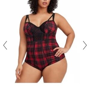 Torrid plaid one piece lingerie NWT size 3